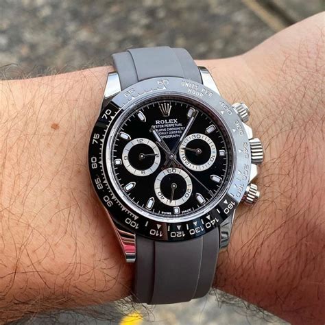 rolex daytona black steel rubber strap replica|rolex daytona strap replacement.